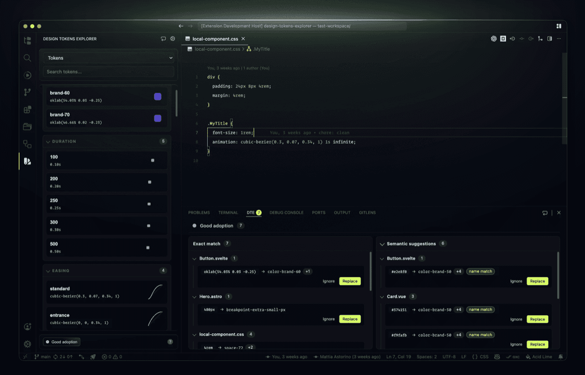 Design Tokens Explorer preview